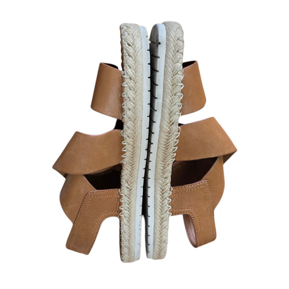 VINCE Tenison Brown Leather Sandals espadrilles size 9.5 - Picture 7 of 10